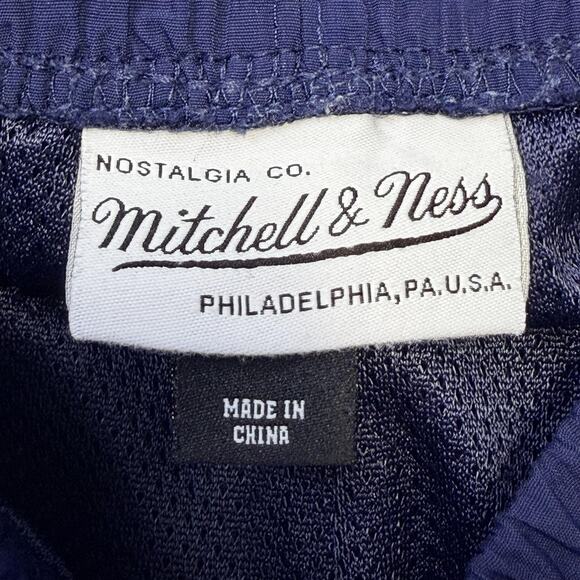 Mitchell & Ness Pants Mens Medium Navy Snap Tear Away Breakaway Track Mesh - Picture 5 of 9